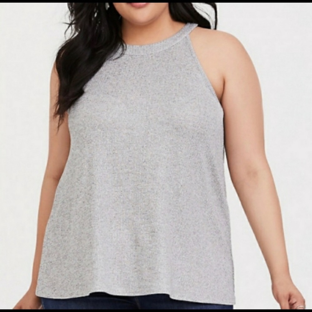 Torrid Gray Ribbed Goddess Tank